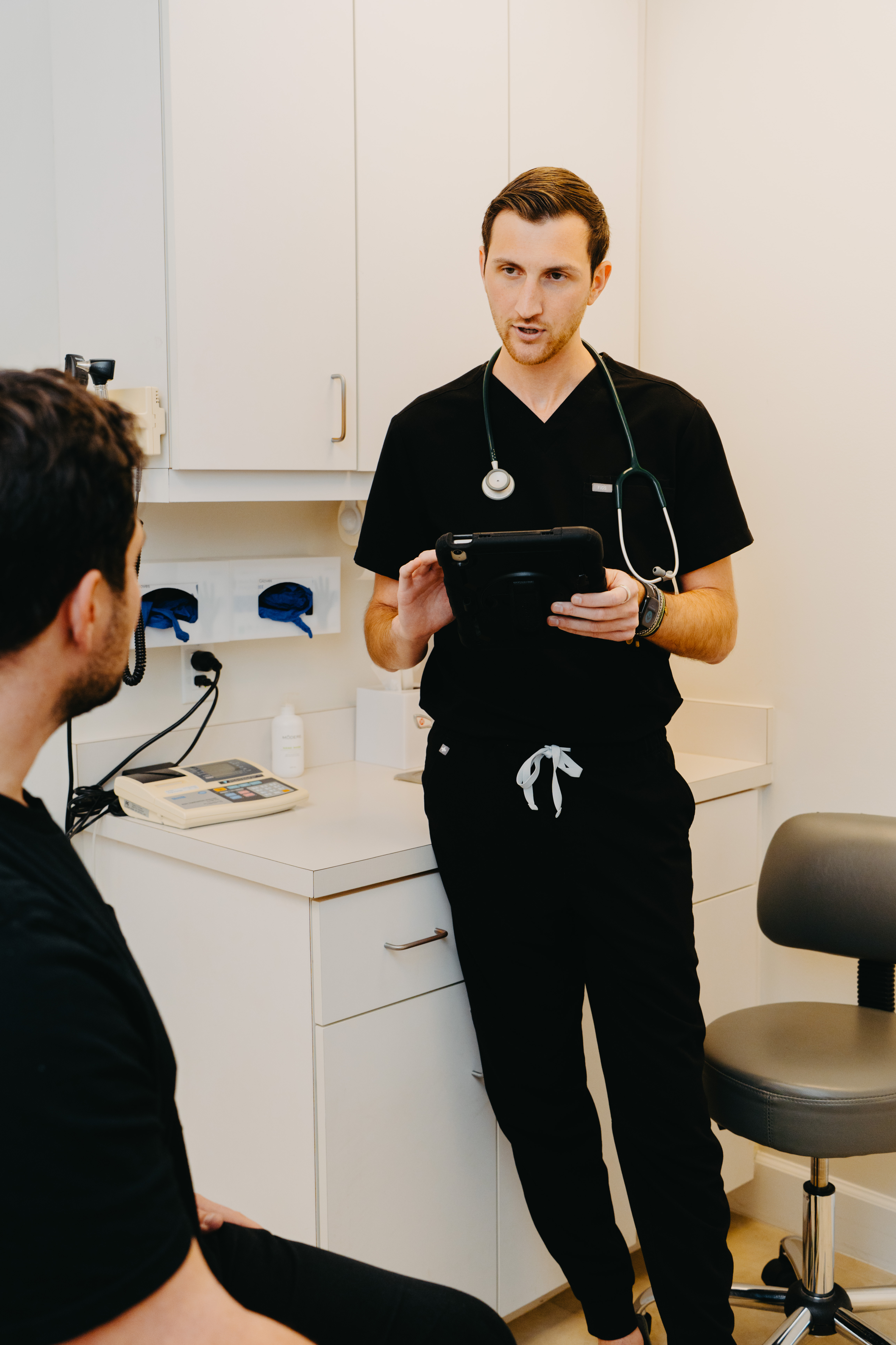 with patient